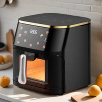 HKM-268435 Digital Electric Programmable Hot Air Fryer - 8L/10L Stainless Steel Capacity, 1400W