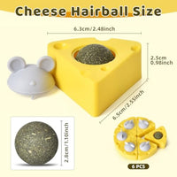 HKM-2684861 Cheese-Shaped Catnip Balls for Cats - Stress Relief & Interactive Play for All Ages