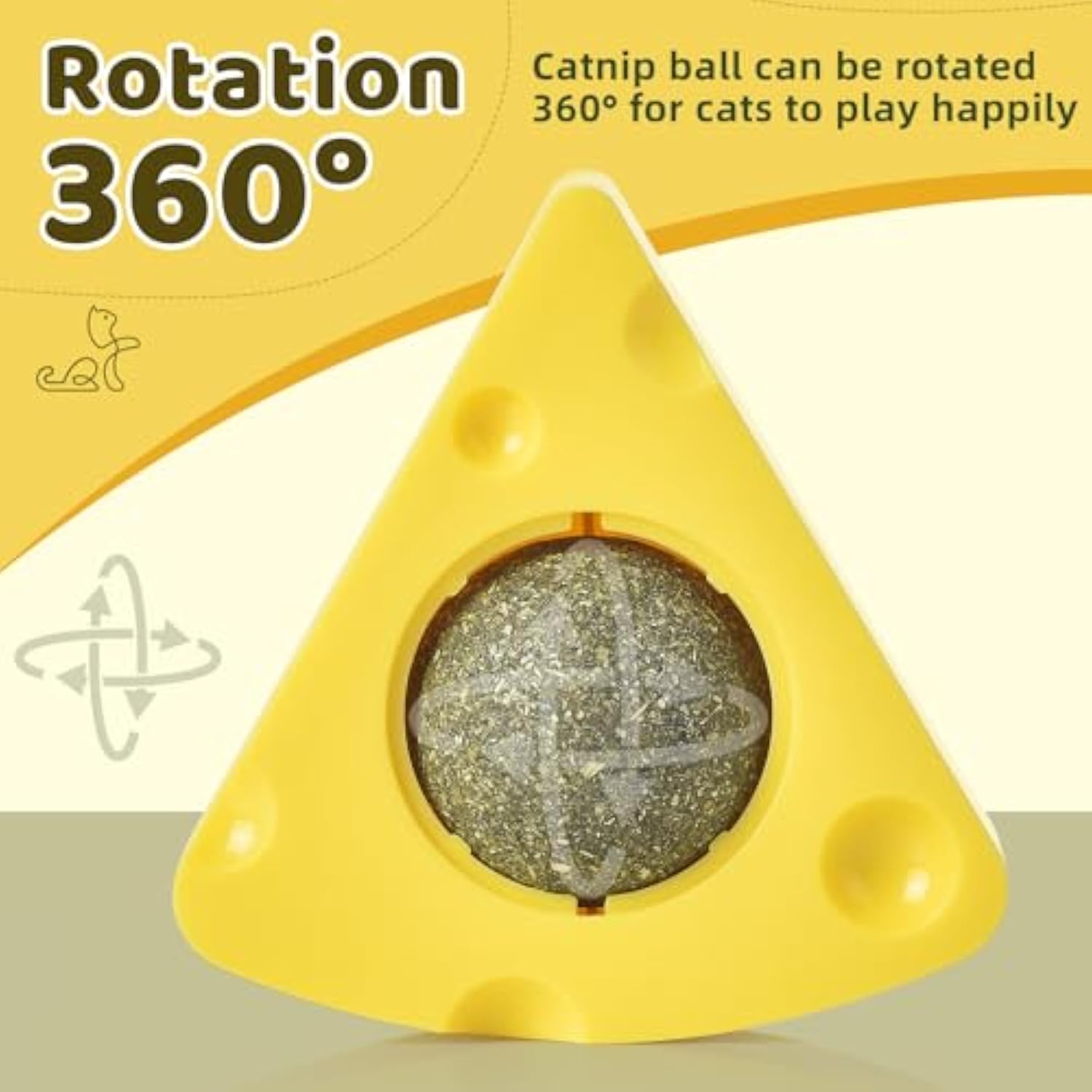 HKM-2684861 Cheese-Shaped Catnip Balls for Cats - Stress Relief & Interactive Play for All Ages