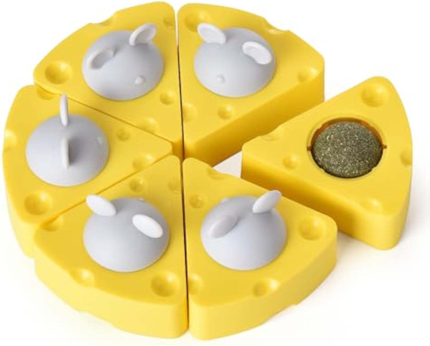 HKM-2684861 Cheese-Shaped Catnip Balls for Cats - Stress Relief & Interactive Play for All Ages
