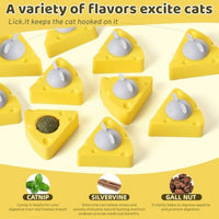 HKM-2684861 Cheese-Shaped Catnip Balls for Cats - Stress Relief & Interactive Play for All Ages