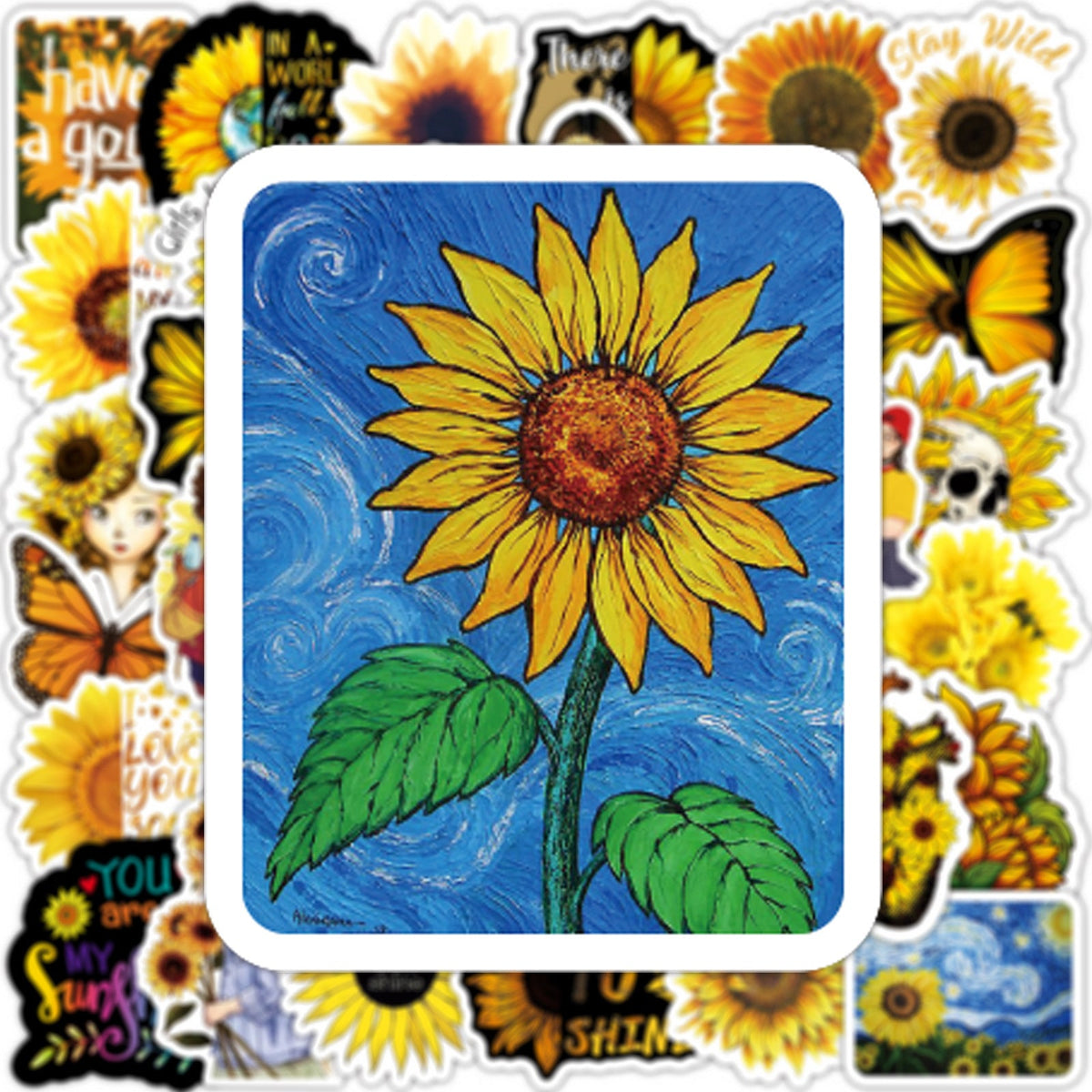 HKM-268563 Waterproof Graffiti Stickers for Crafting - 50 PVC Stickers for Smooth Surfaces