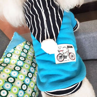 HKM-2687293 Casual Cotton Clothes for Pets - Soft and Comfortable Spring/Summer Wear in Blue and Grey