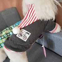 HKM-2687293 Casual Cotton Clothes for Pets - Soft and Comfortable Spring/Summer Wear in Blue and Grey