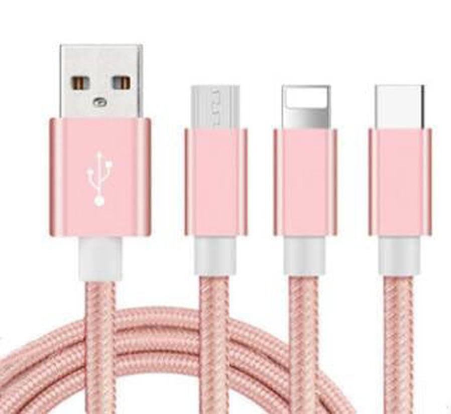HKM-268755 Nylon Woven USB 2.0A Fast Charging Cable for iPhone & Android Devices, 123m Type-C Compatible