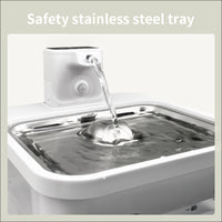 HKM-2688061 Rechargeable Wireless Induction Pet Water Dispenser for Dogs and Cats, Stainless Steel Tray, USB Powered