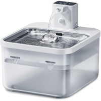 HKM-2688061 Rechargeable Wireless Induction Pet Water Dispenser for Dogs and Cats, Stainless Steel Tray, USB Powered