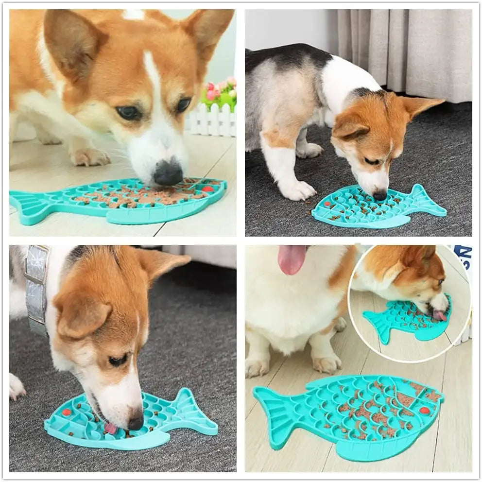 HKM-2689469 Slow Feeding Silicone Lick Mat for Dogs - Anti-Gulping Rice Bowl for Small to Medium Pets