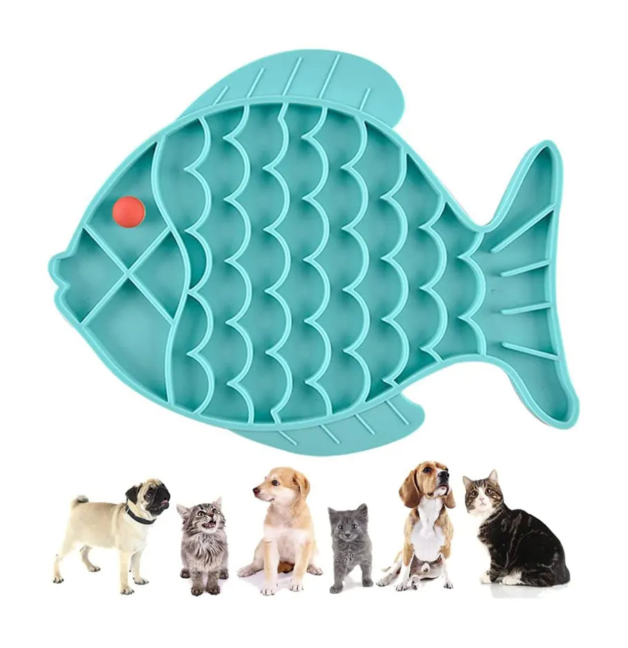 HKM-2689469 Slow Feeding Silicone Lick Mat for Dogs - Anti-Gulping Rice Bowl for Small to Medium Pets
