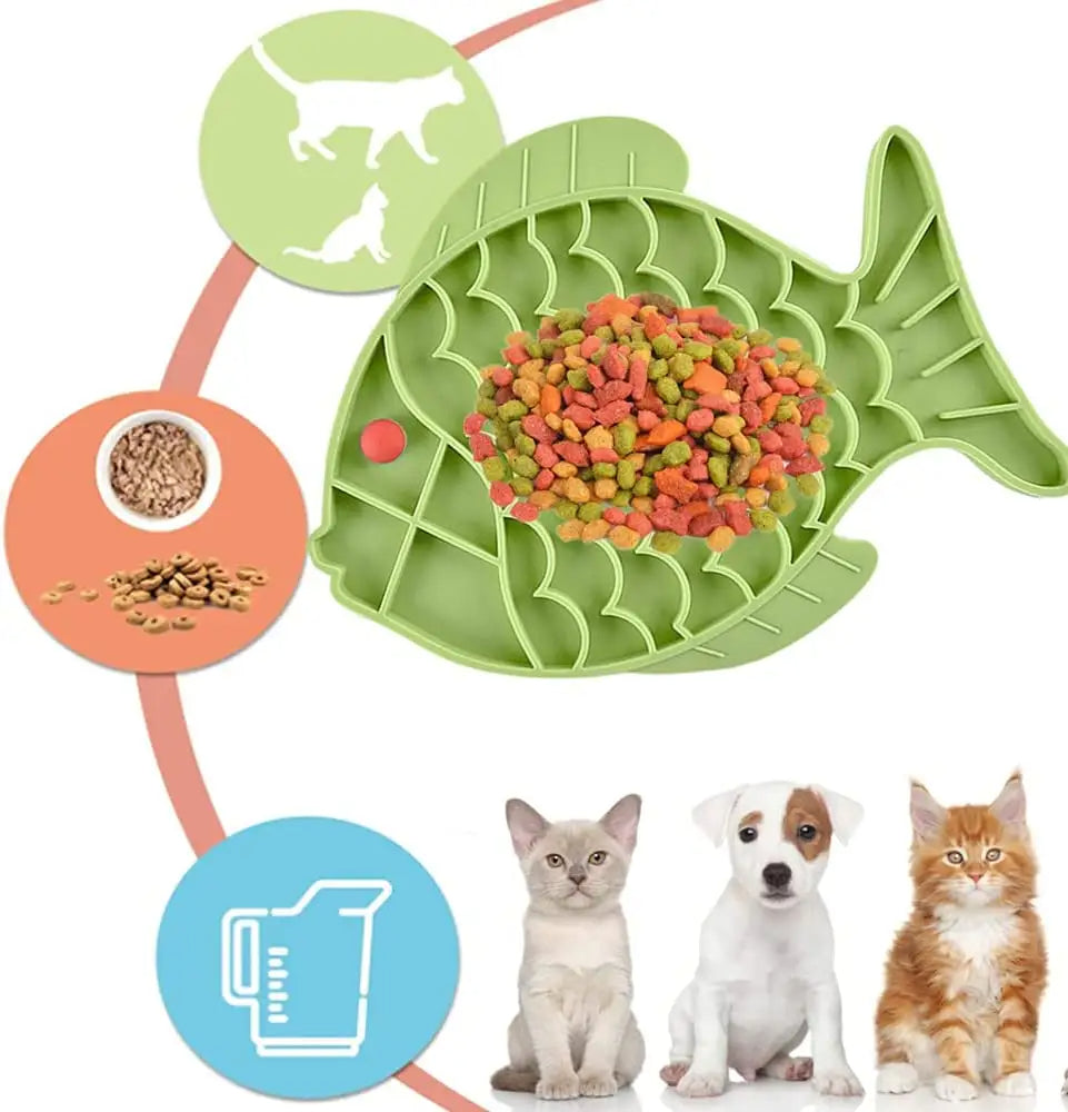 HKM-2689469 Slow Feeding Silicone Lick Mat for Dogs - Anti-Gulping Rice Bowl for Small to Medium Pets