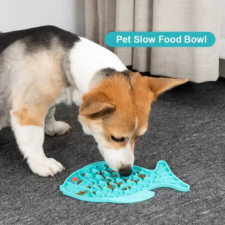 HKM-2689469 Slow Feeding Silicone Lick Mat for Dogs - Anti-Gulping Rice Bowl for Small to Medium Pets