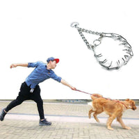 HKM-2689981 Stimulation Chain Training Collar for Active Dogs - Adjustable Metal Design with Multiple Sizes
