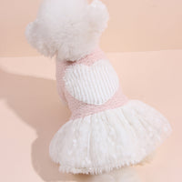 HKM-2690365 Cute Pink Fleece Pullover Skirt for Dogs - Thick Wool Knitted Pet Apparel