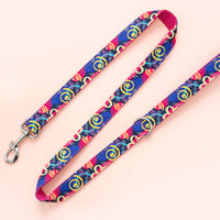 HKM-2691773 Red Graffiti Pet Collar and Traction Rope Set with Adjustable Metal Buckle
