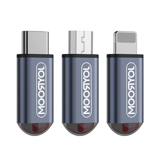 HKM-269203 Universal Bluetooth Remote Control for Smartphones - Compatible with Lightning, Micro, and Type-C Interfaces - Durable PC Material