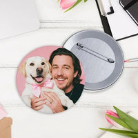 HKM-2693437 Custom Pet Photo Pins - Personalized Keepsake Set of 2 for Pet Lovers