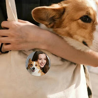HKM-2693437 Custom Pet Photo Pins - Personalized Keepsake Set of 2 for Pet Lovers