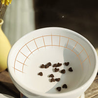 HKM-2693949 Anti-overturning High Foot Ceramic Cat and Dog Bowl ¨C Sunset Afterglow Color Options
