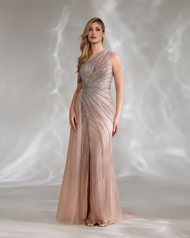 HKM-269395 Elegant Pink Evening Gown for Women - Model EZ25135