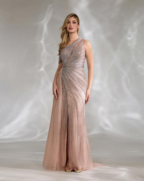 HKM-269395 Elegant Pink Evening Gown for Women - Model EZ25135