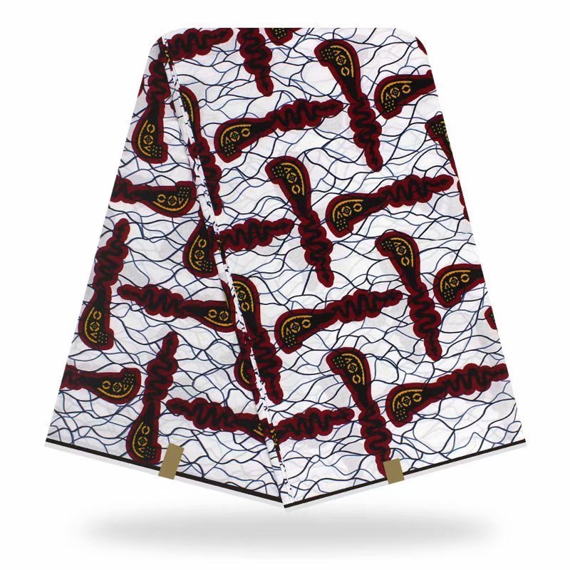 HKM-269523 Printed Batik Cotton Fabric - 100% Cotton, 72*60 Density, 115cm Width, Plain Weave