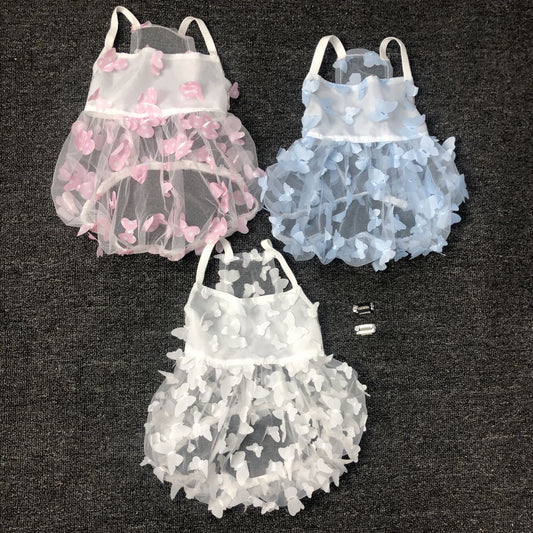 HKM-2696125 Breathable Anti-Shedding Satin Skirt for Dogs - Fashionable Minimalist Design in White, Blue, Pink