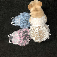 HKM-2696125 Breathable Anti-Shedding Satin Skirt for Dogs - Fashionable Minimalist Design in White, Blue, Pink