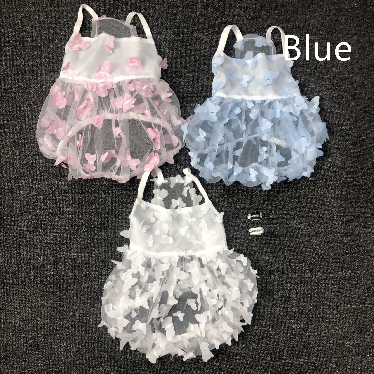 HKM-2696125 Breathable Anti-Shedding Satin Skirt for Dogs - Fashionable Minimalist Design in White, Blue, Pink