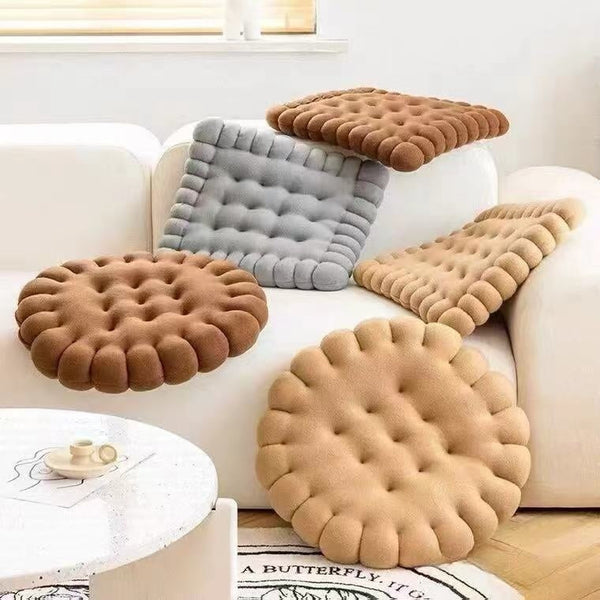 HKM-269651 Nordic Soft Plush Biscuit Seat Cushion in Multiple Colors and Patterns