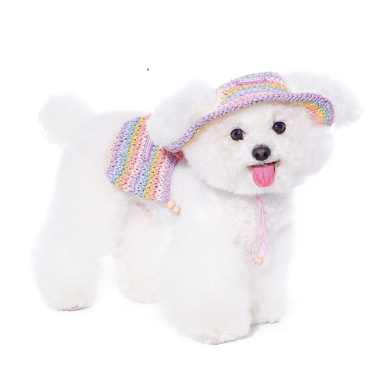 HKM-2697021 Woven Sun Hat for Small Dogs, Perfect for Yorkshire and Bichon in Casual Summer Style