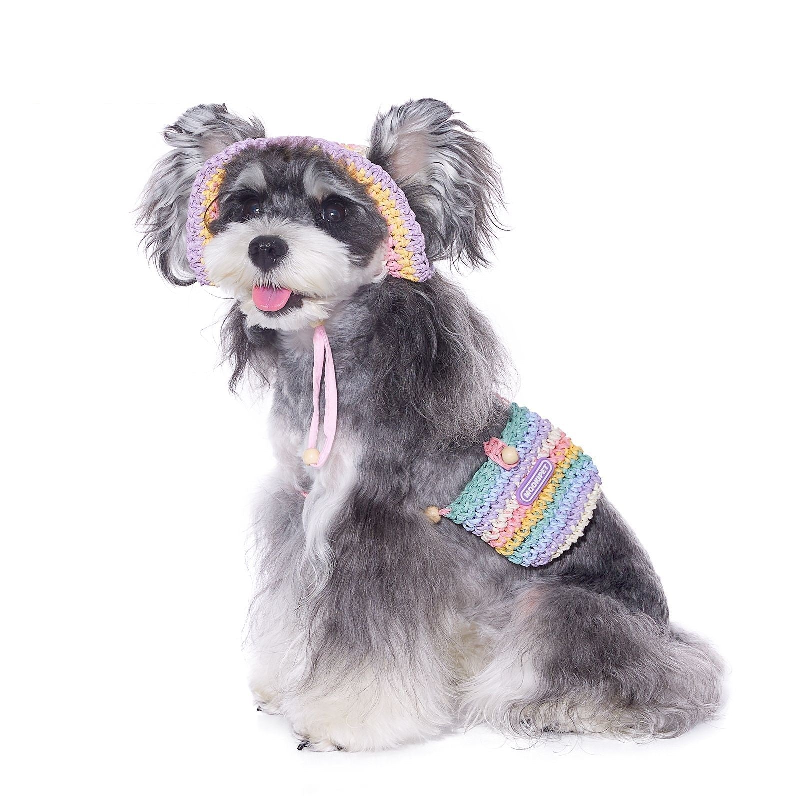 HKM-2697021 Woven Sun Hat for Small Dogs, Perfect for Yorkshire and Bichon in Casual Summer Style