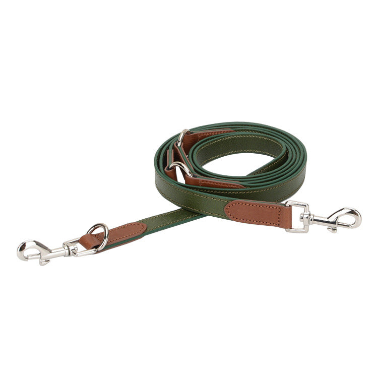 HKM-2697533 Rust Brown, Green Sink, and Orange Brown Puppy Collar and Traction Rope Set with Poop Picking Bags