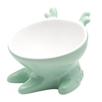 HKM-2697917 Oblique Mouth Ceramic Cat Bowl with Non-Slip Base - Ideal for Flat-Faced Cats