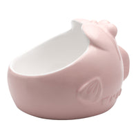 HKM-2697917 Oblique Mouth Ceramic Cat Bowl with Non-Slip Base - Ideal for Flat-Faced Cats