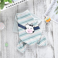 HKM-2698301 Striped Four-Leg Pet Dog Clothes in Orange and Green ¨C Casual Style for All Sizes