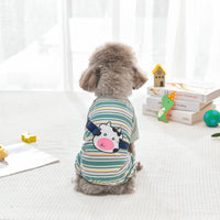 HKM-2698301 Striped Four-Leg Pet Dog Clothes in Orange and Green ¨C Casual Style for All Sizes