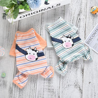 HKM-2698301 Striped Four-Leg Pet Dog Clothes in Orange and Green ¨C Casual Style for All Sizes