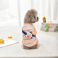 HKM-2698301 Striped Four-Leg Pet Dog Clothes in Orange and Green ¨C Casual Style for All Sizes