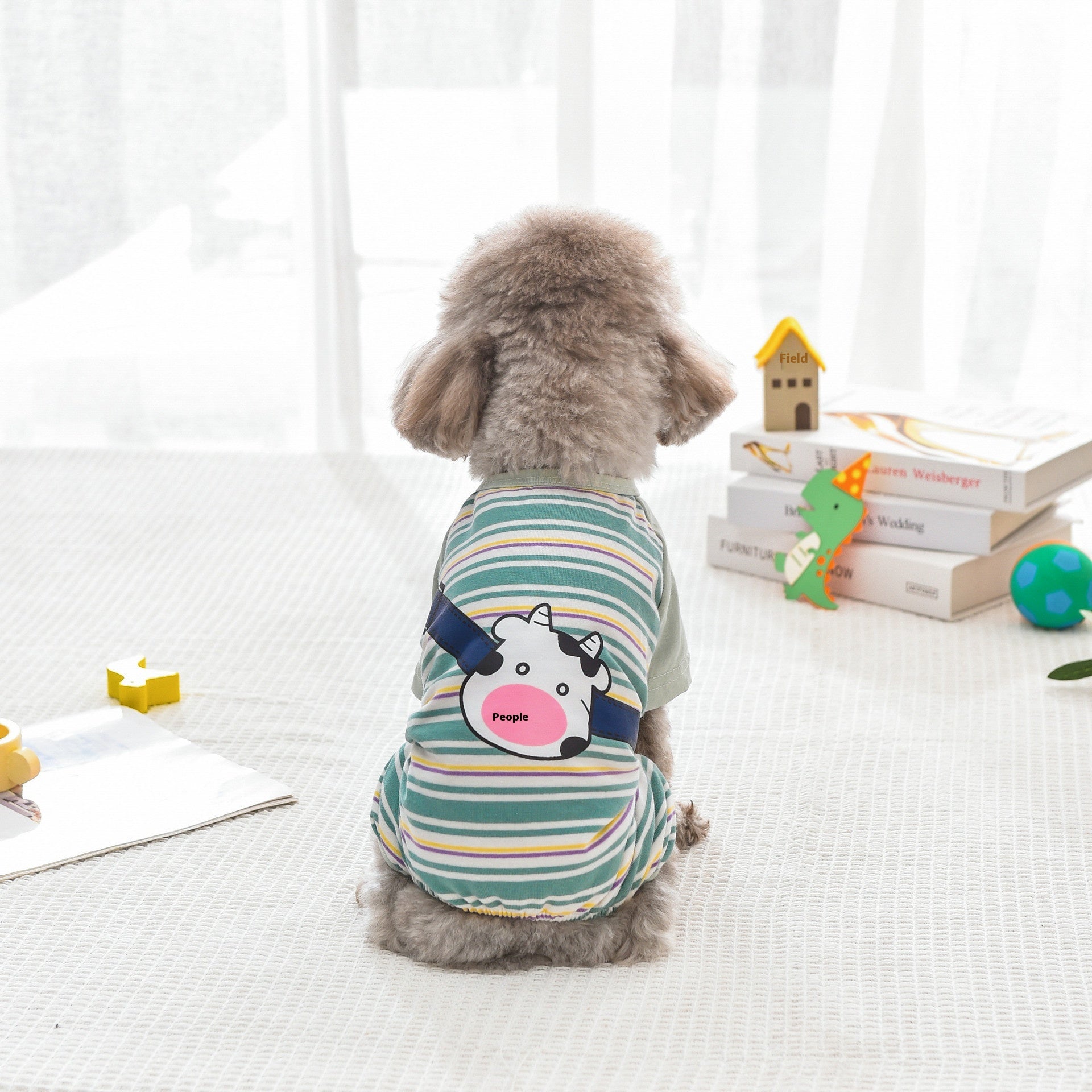 HKM-2698301 Striped Four-Leg Pet Dog Clothes in Orange and Green ¨C Casual Style for All Sizes