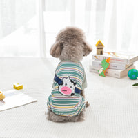 HKM-2698301 Striped Four-Leg Pet Dog Clothes in Orange and Green ¨C Casual Style for All Sizes