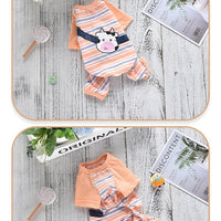 HKM-2698301 Striped Four-Leg Pet Dog Clothes in Orange and Green ¨C Casual Style for All Sizes