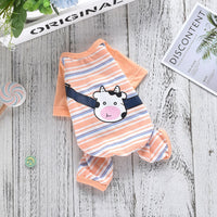 HKM-2698301 Striped Four-Leg Pet Dog Clothes in Orange and Green ¨C Casual Style for All Sizes