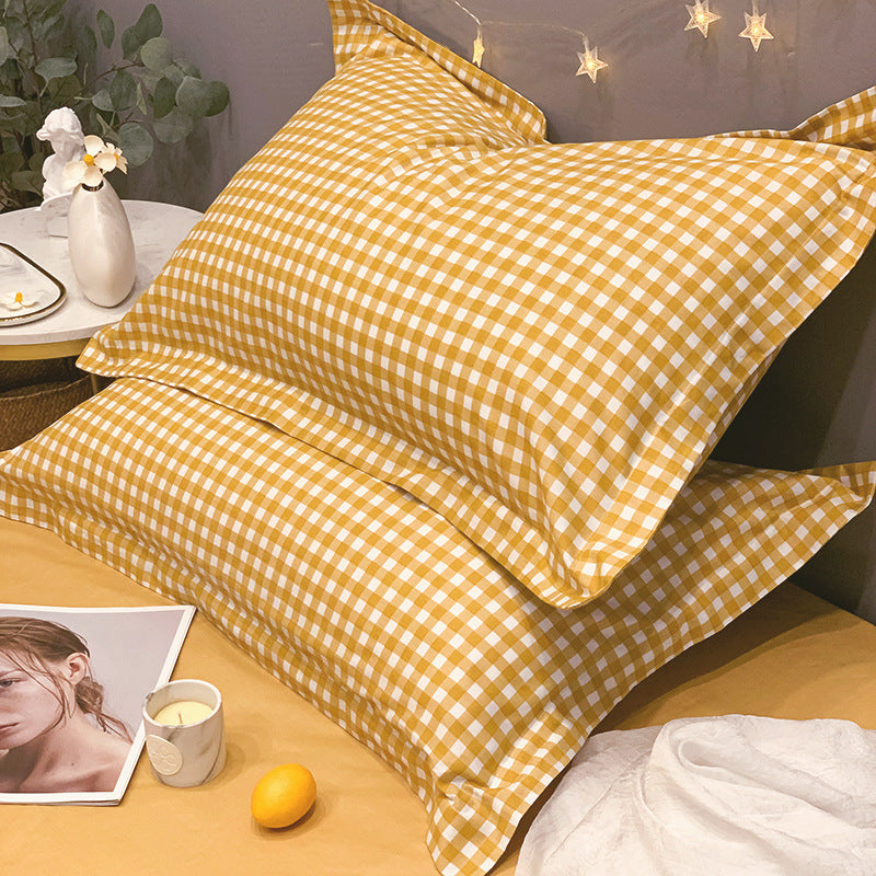 HKM-269907 Cotton Pillowcase Set in Various Plaid and Check Patterns for Home Decor