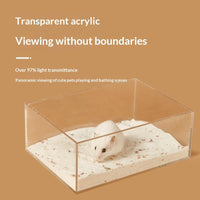 HKM-2699197 Transparent Hamster Bathroom Sandbox with Solid Wood Cover – Multi-Sized Options for Your Pet's Comfort
