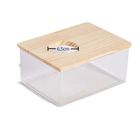 HKM-2699197 Transparent Hamster Bathroom Sandbox with Solid Wood Cover – Multi-Sized Options for Your Pet's Comfort