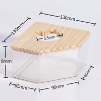 HKM-2699197 Transparent Hamster Bathroom Sandbox with Solid Wood Cover – Multi-Sized Options for Your Pet's Comfort
