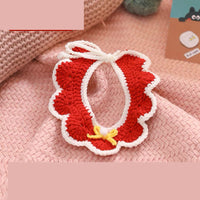HKM-2699709 Braided Cotton Collar for Cats - Cozy Slobber Scarf with Geometric Pattern, Universal Fit