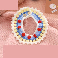 HKM-2699709 Braided Cotton Collar for Cats - Cozy Slobber Scarf with Geometric Pattern, Universal Fit