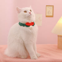 HKM-2699709 Braided Cotton Collar for Cats - Cozy Slobber Scarf with Geometric Pattern, Universal Fit