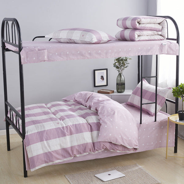 HKM-270163 Cotton Non-Slip Three-Piece Bedding Set for Dormitory - 0.9m, 1.0m, 1.2m Sizes